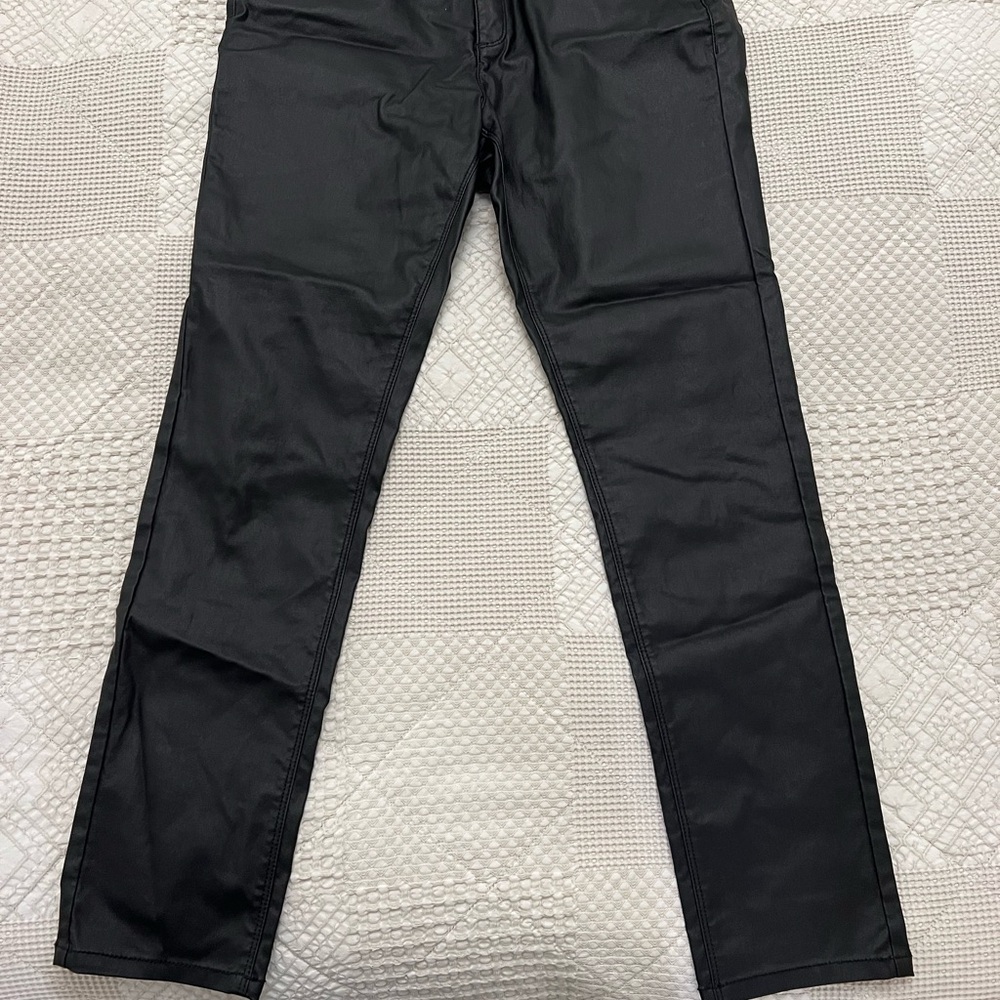 Karl Lagerfeld Black Straight Jeans coated size 12